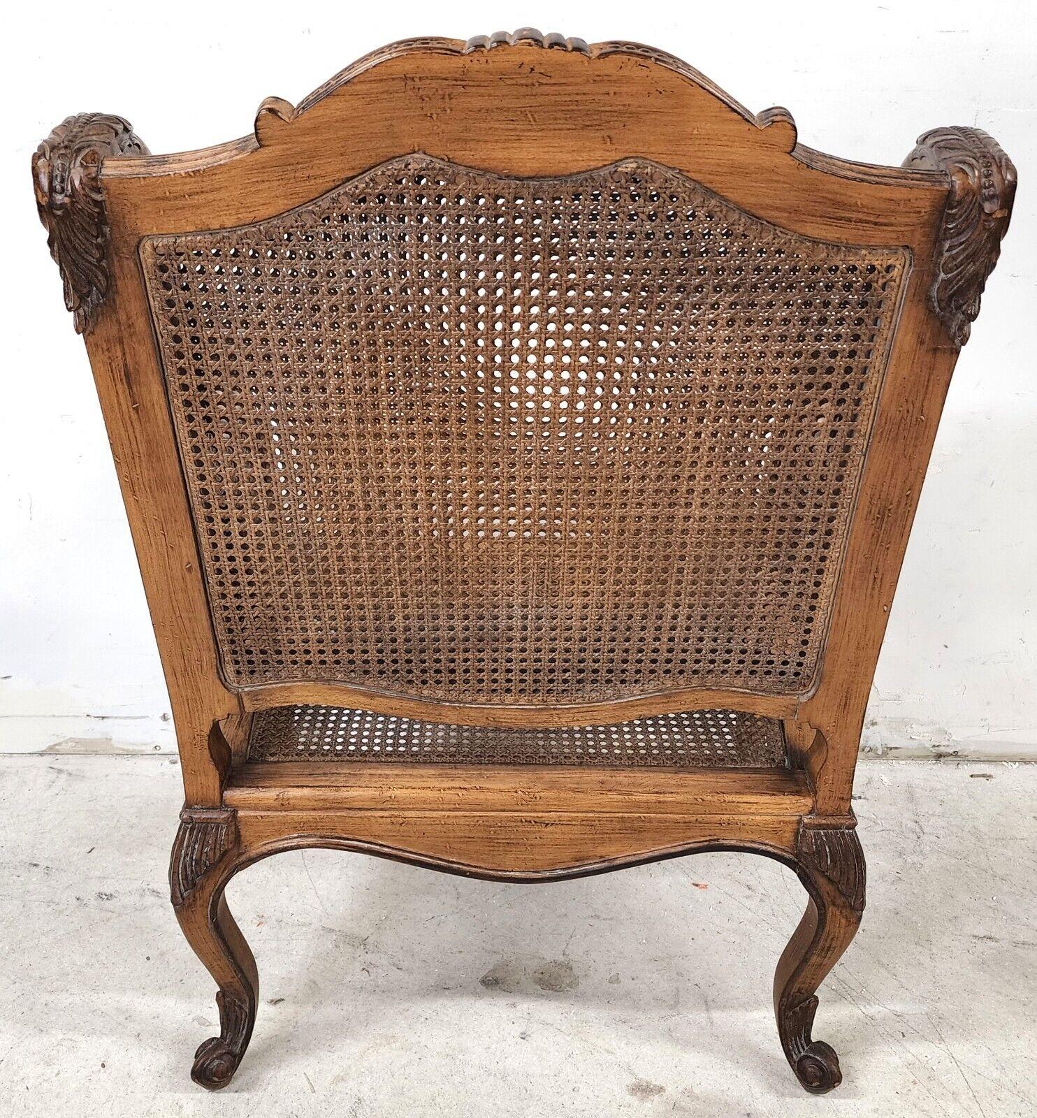 Vintage French Provincial Double Cane Lounge Accent Chair 2