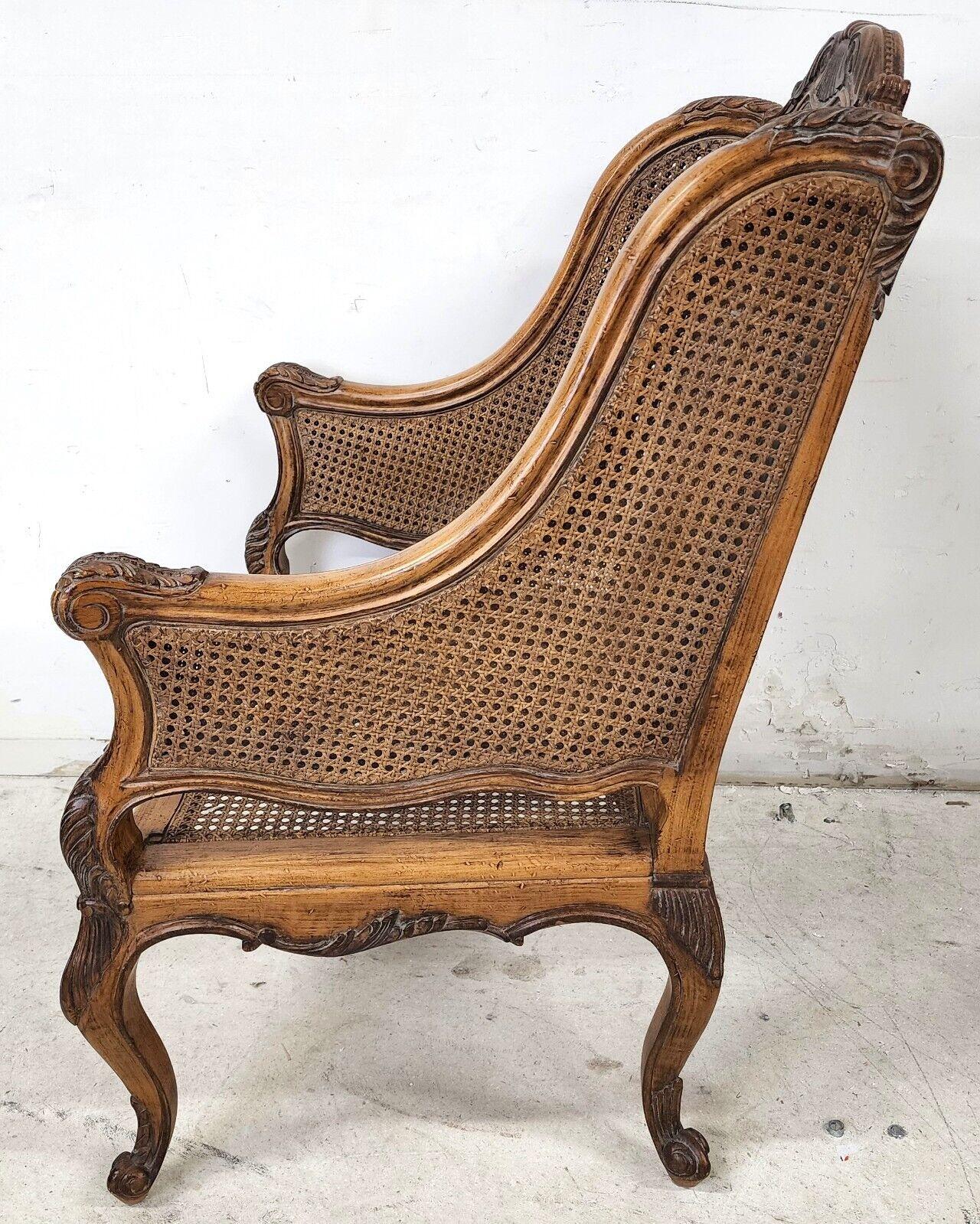 Vintage French Provincial Double Cane Lounge Accent Chair 3