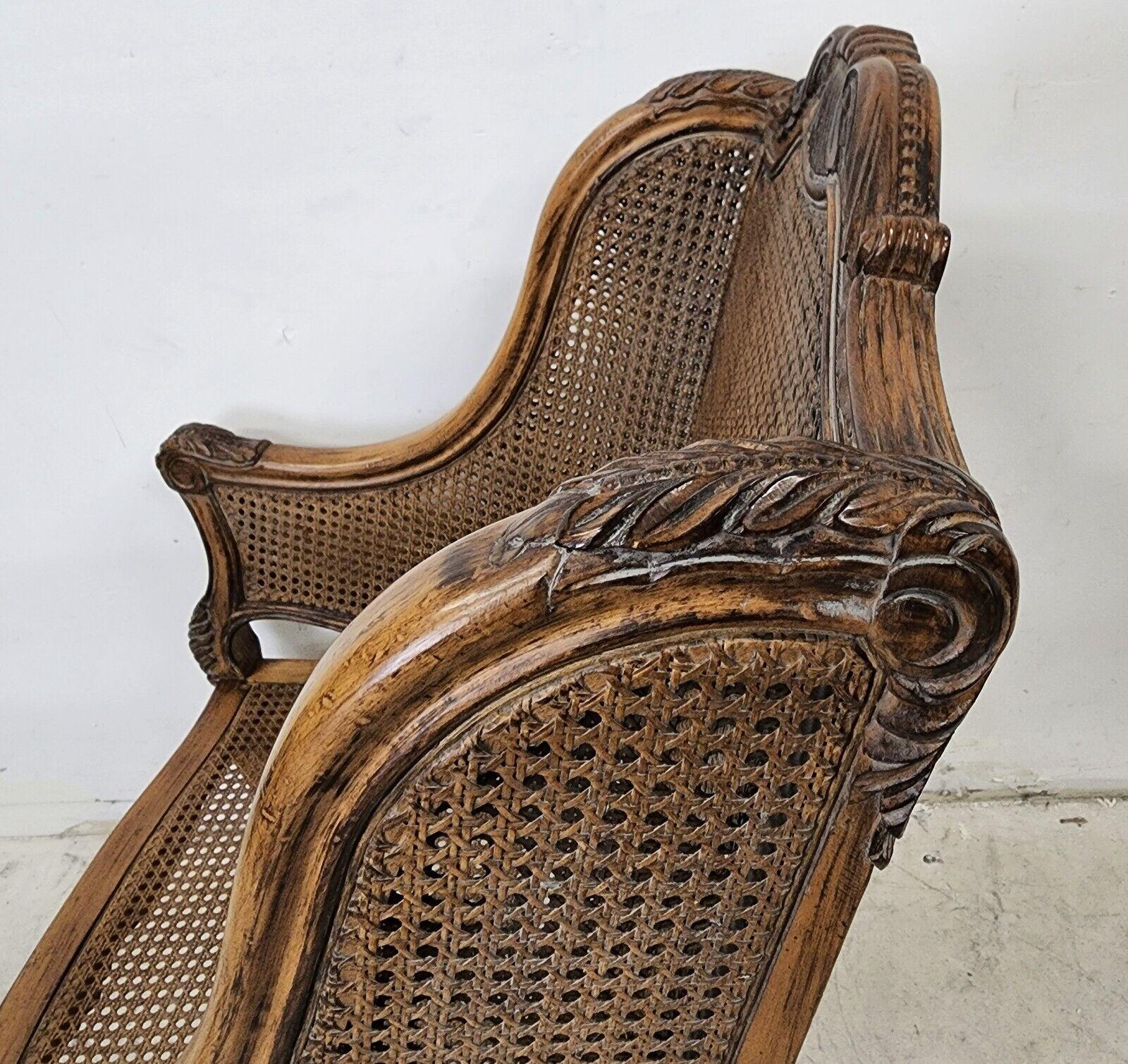 Vintage French Provincial Double Cane Lounge Accent Chair 4