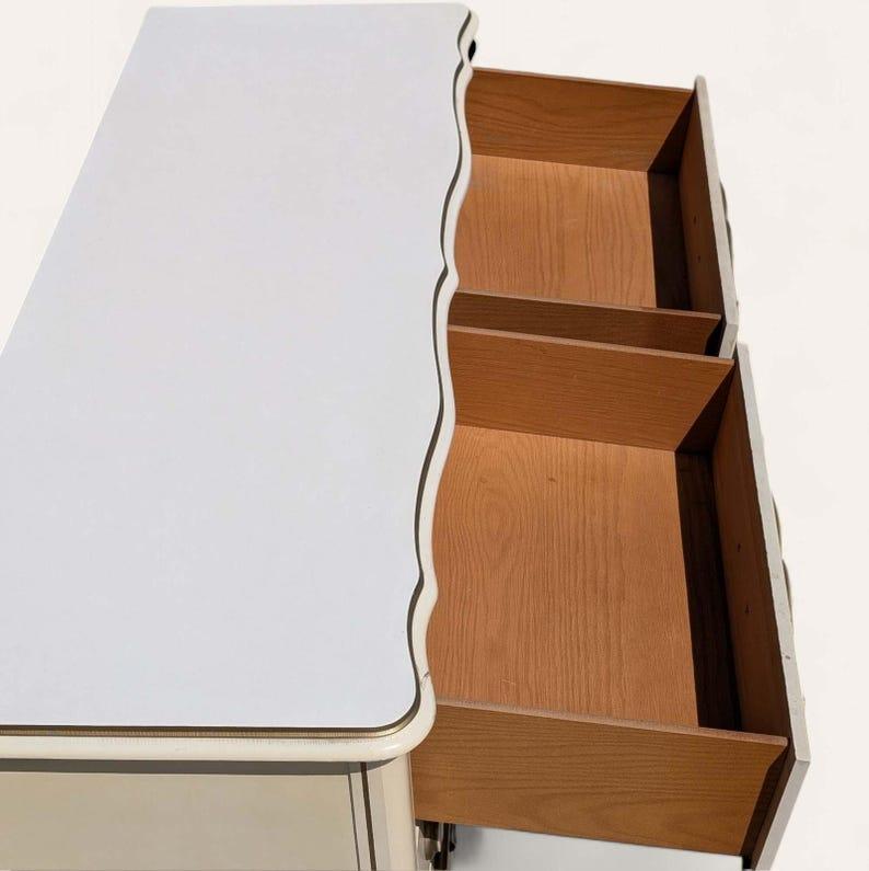 Late 20th Century Vintage French Provincial Dresser c.1970s, Six Drawers, White, Laminate, Bedroom For Sale