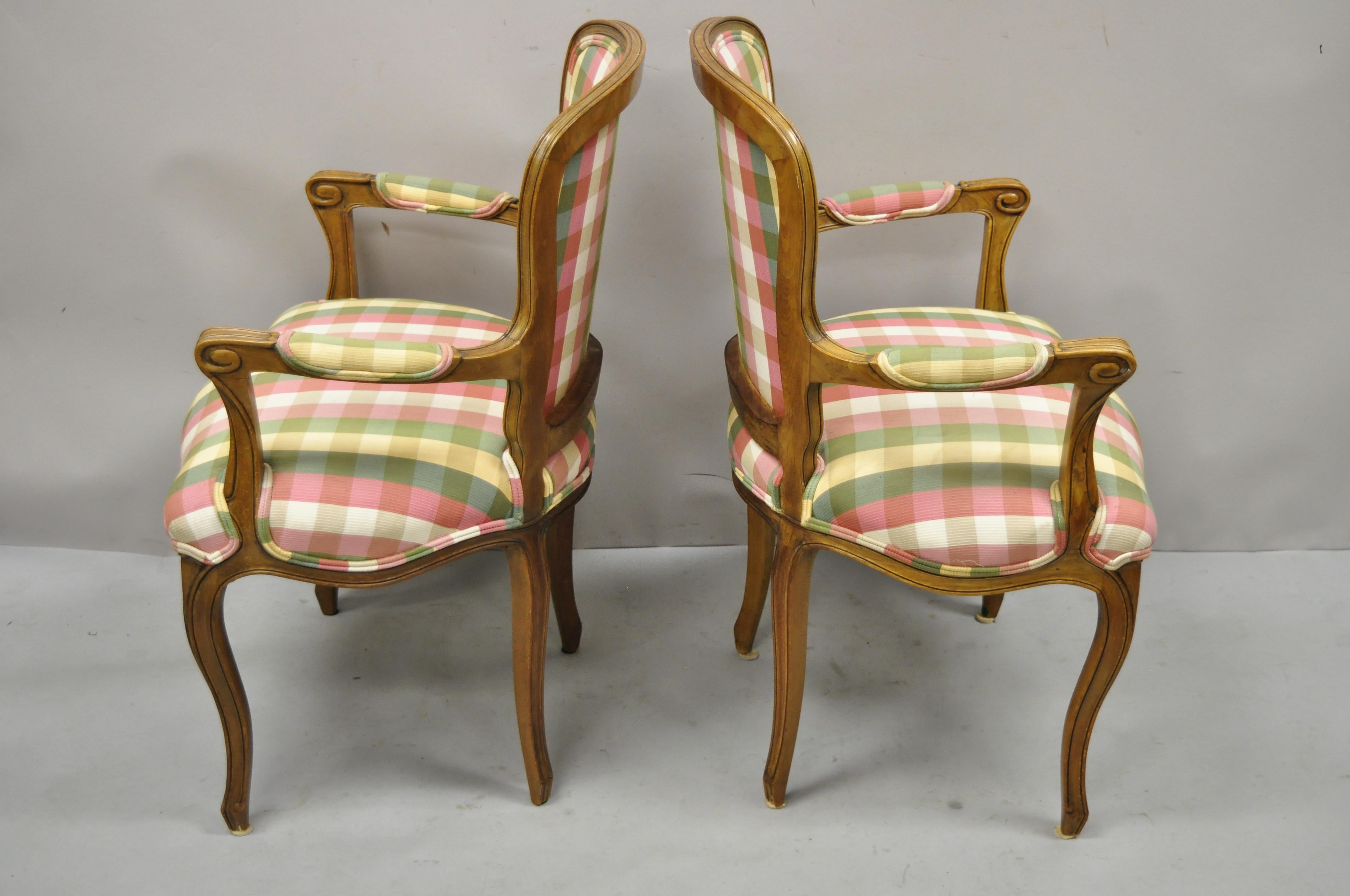 Vintage French Provincial Fauteuil Arm Chairs by Simon Loscertales Bona, a Pair For Sale 4