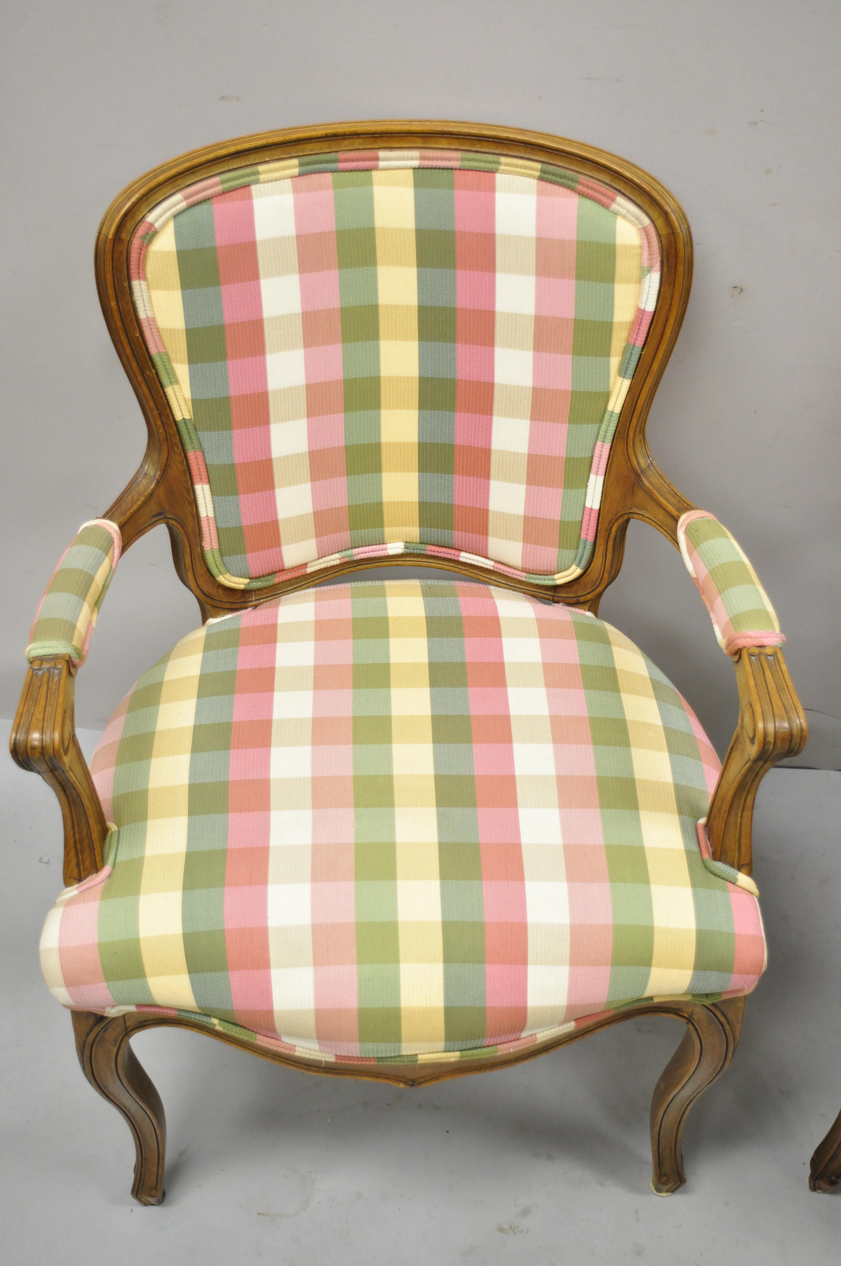 Vintage French Provincial Fauteuil Arm Chairs by Simon Loscertales Bona, a Pair For Sale 5