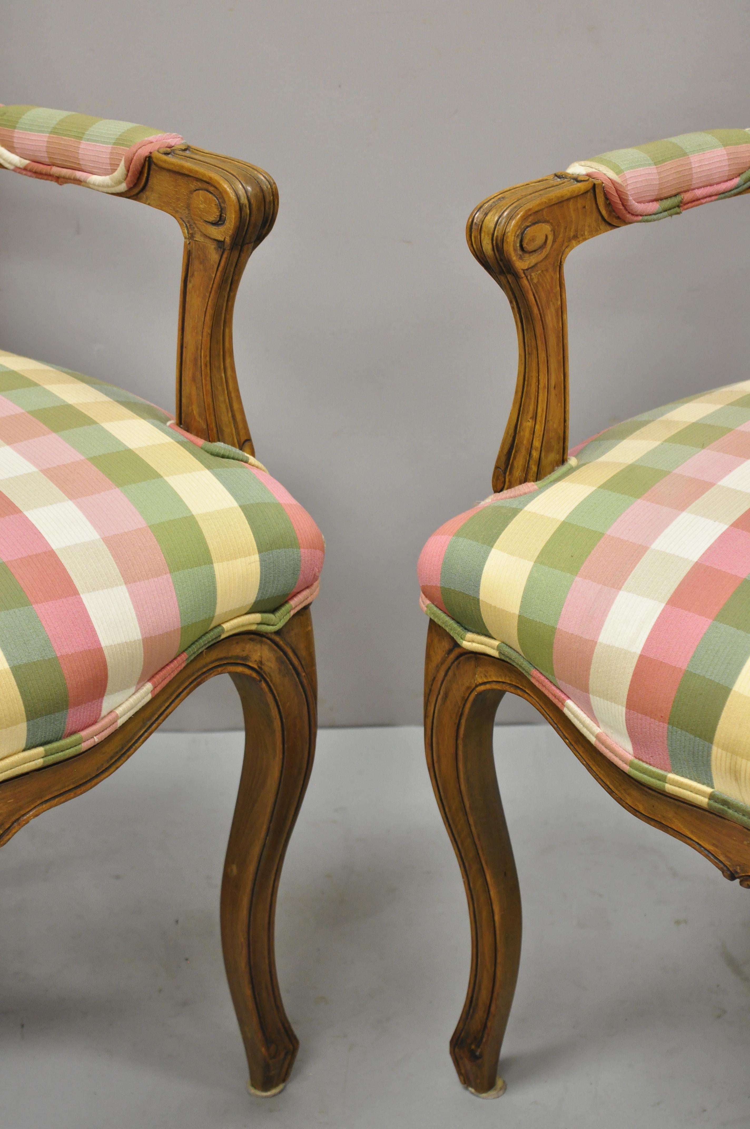Spanish Vintage French Provincial Fauteuil Arm Chairs by Simon Loscertales Bona, a Pair For Sale