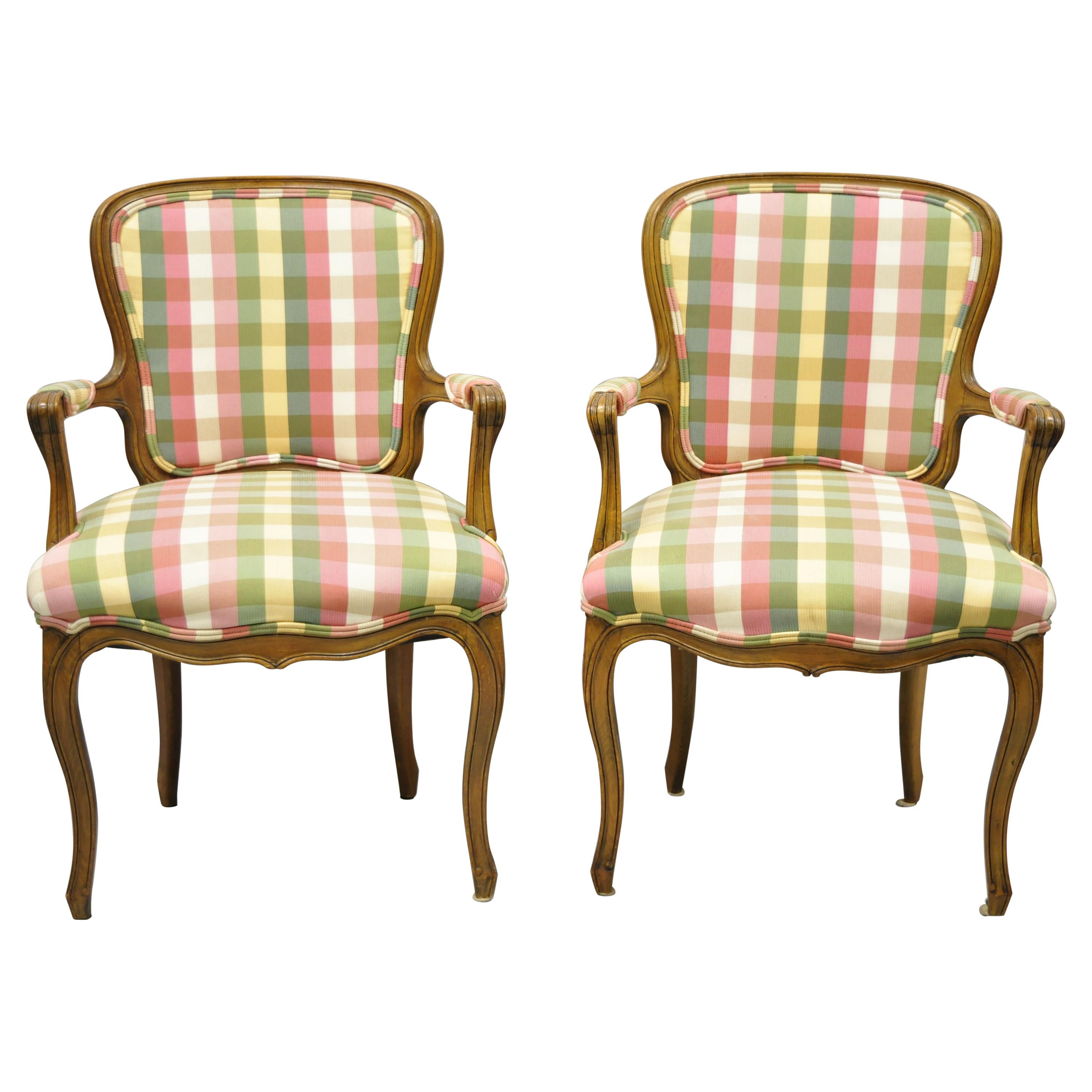 Vintage French Provincial Fauteuil Arm Chairs by Simon Loscertales Bona, a Pair