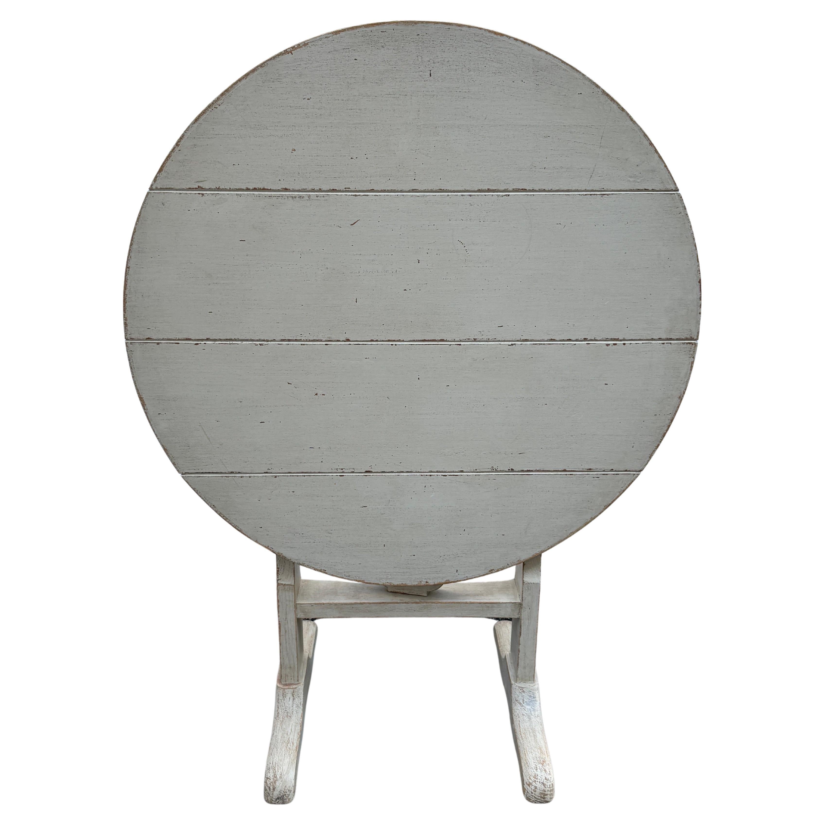 Vintage French Grey Painted Wine Tasting Table 2