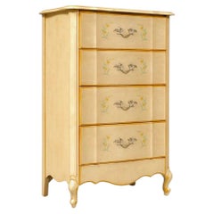 Vintage French Provincial Hand-Painted Cream Dresser w/ Cabriole Legs