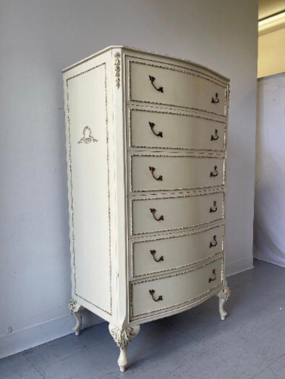 Mid-20th Century Vintage French Provincial Highboy Dresser