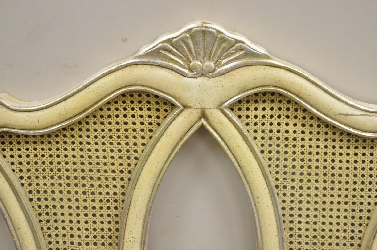 Cabecero Vintage French Provincial Hollywood Regency King Cane Pintado Crema Desconocido en venta