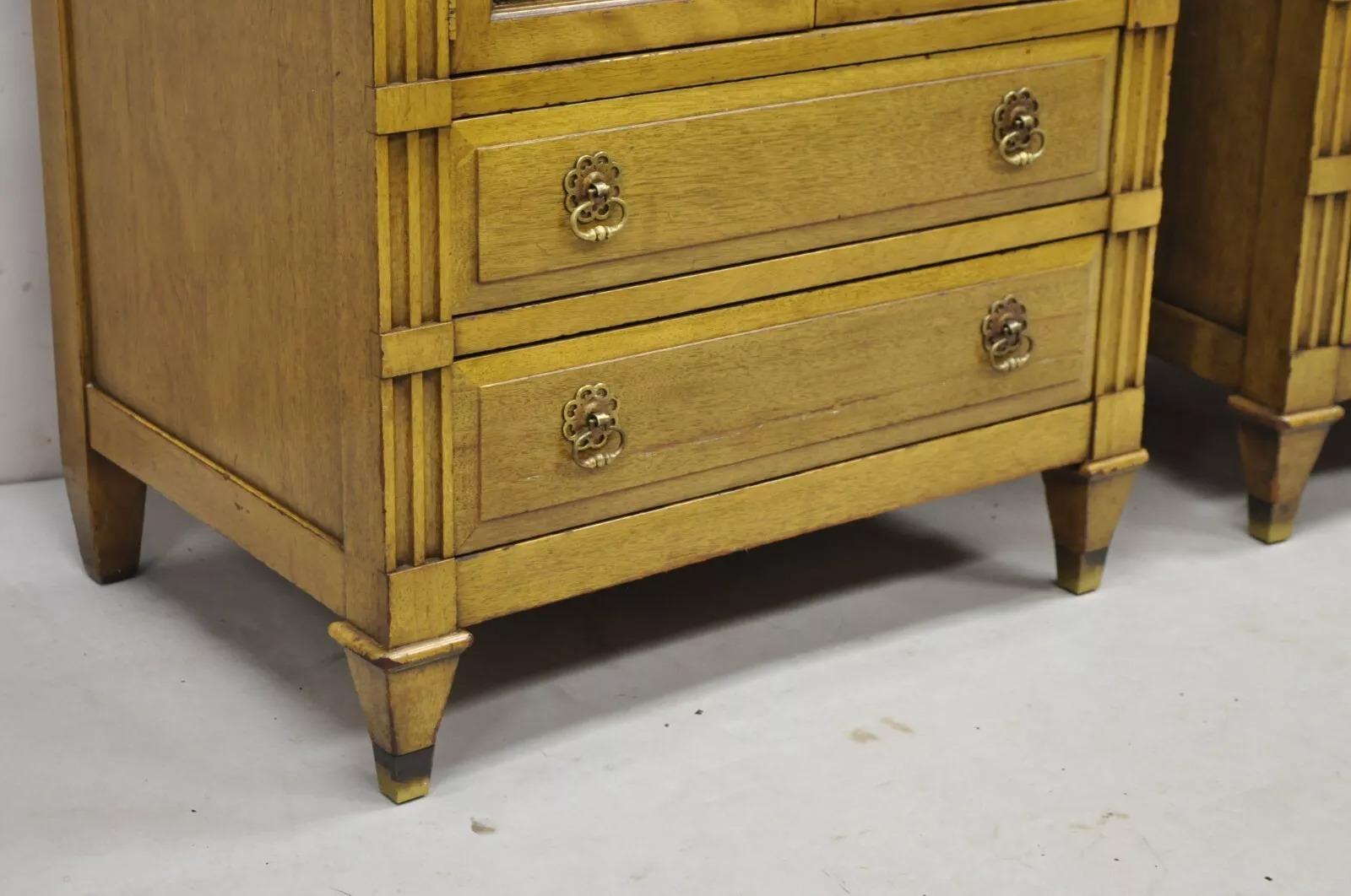 Vintage French Provincial Hollywood Regency Nightstands Bedside Tables - a Pair 5
