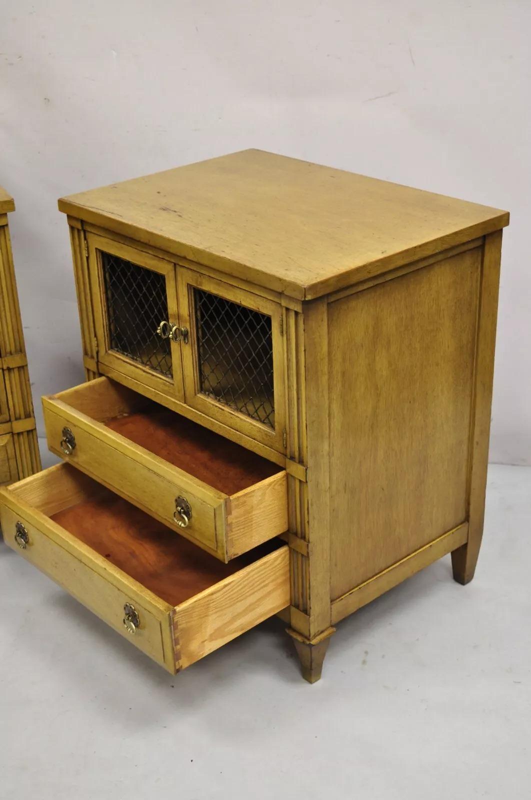 Vintage French Provincial Hollywood Regency Nightstands Bedside Tables - a Pair 3