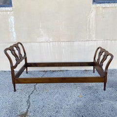 Vintage French Provincial Italian Cherry Wood Georgian Twin Bed Frame Daybed