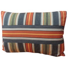 Vintage French Provincial Linen Stripes Decorative Lumbar Pillow