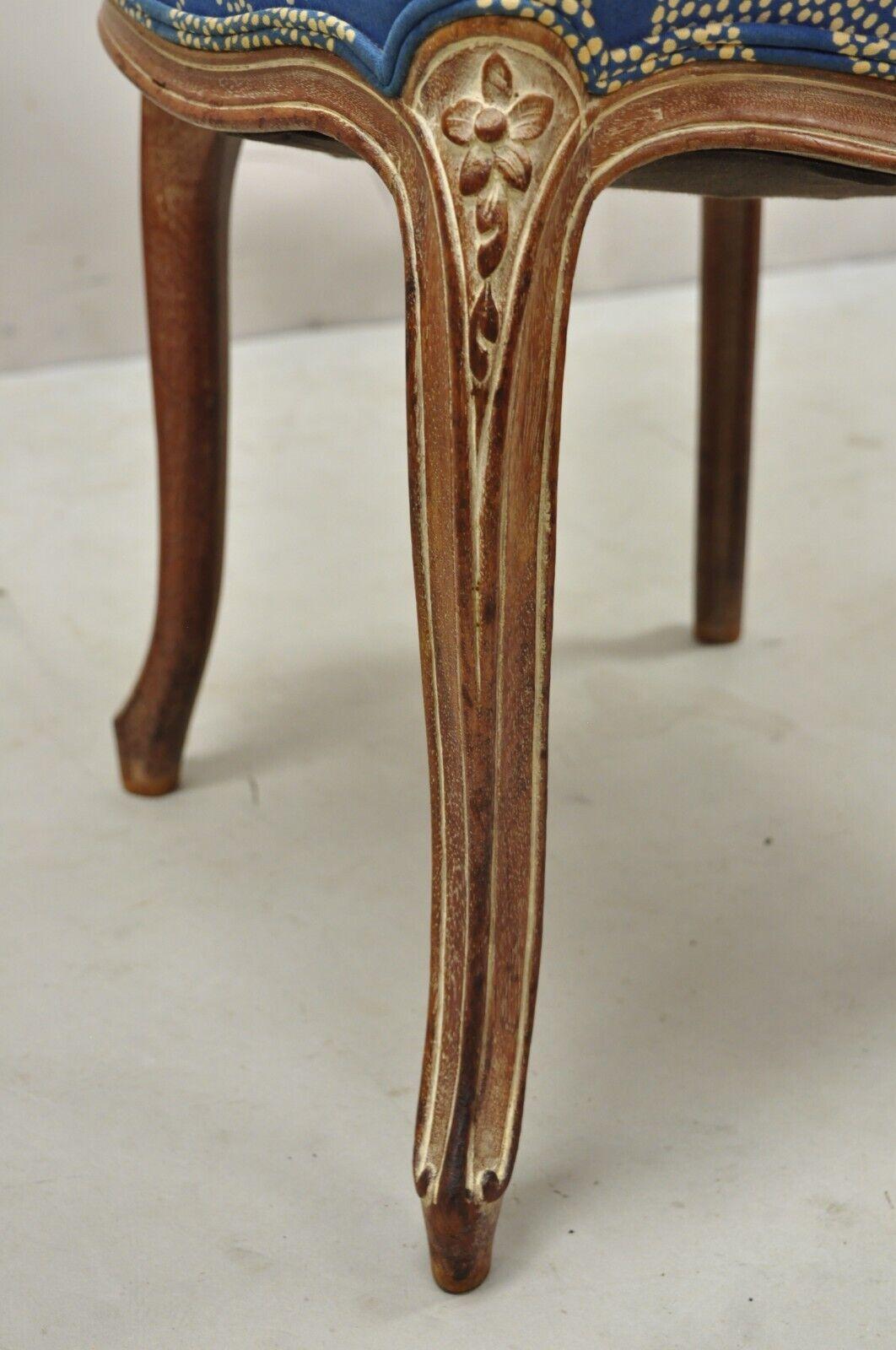 Schminktisch-Spiegel und Beistellstuhl mit Lederplatte im französischen Stil Louis XV. im Angebot 3