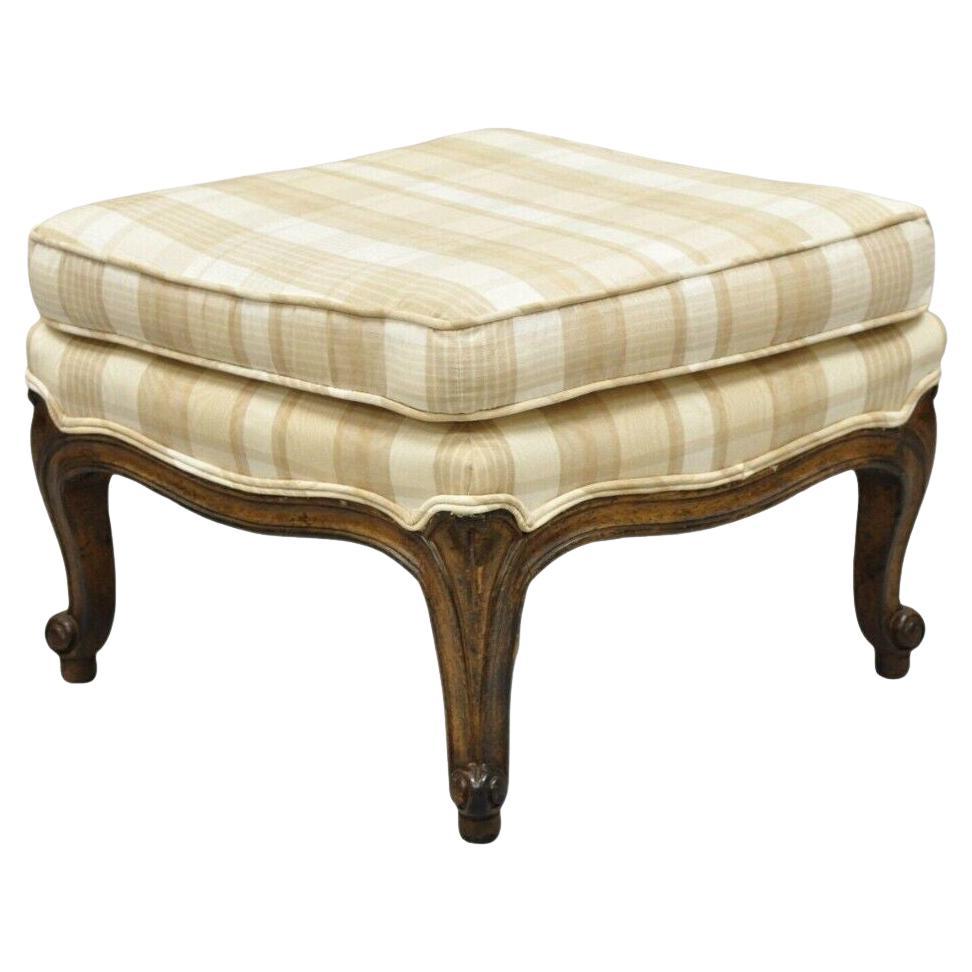 Vintage French Provincial Louis XV Style Diamond Shape Footstool Ottoman