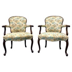 Poltrone aperte Fauteuils in stile Luigi XV francese d'epoca - Coppia