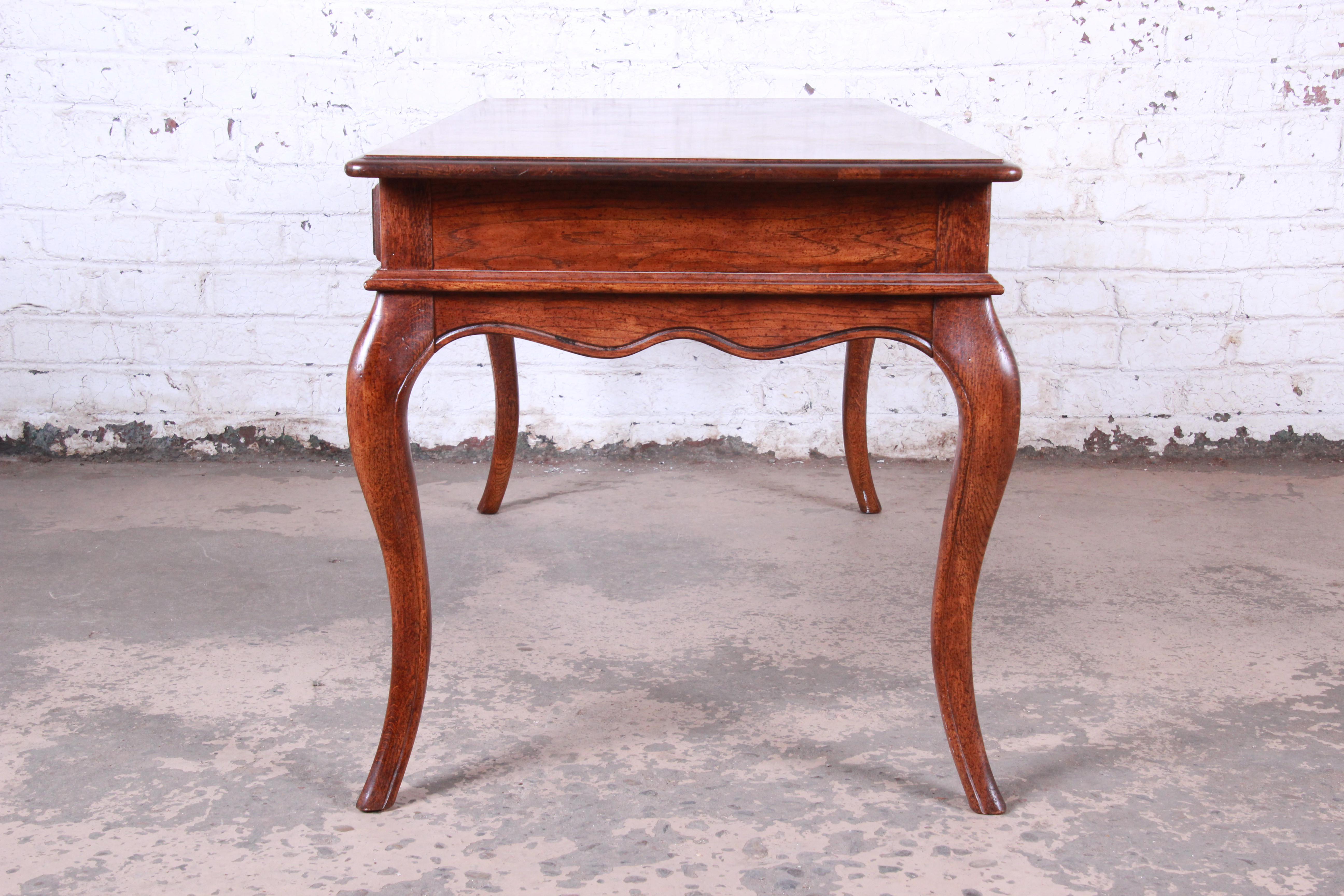Vintage French Provincial Louis XV Style Oak Writing Desk by Hickory 1