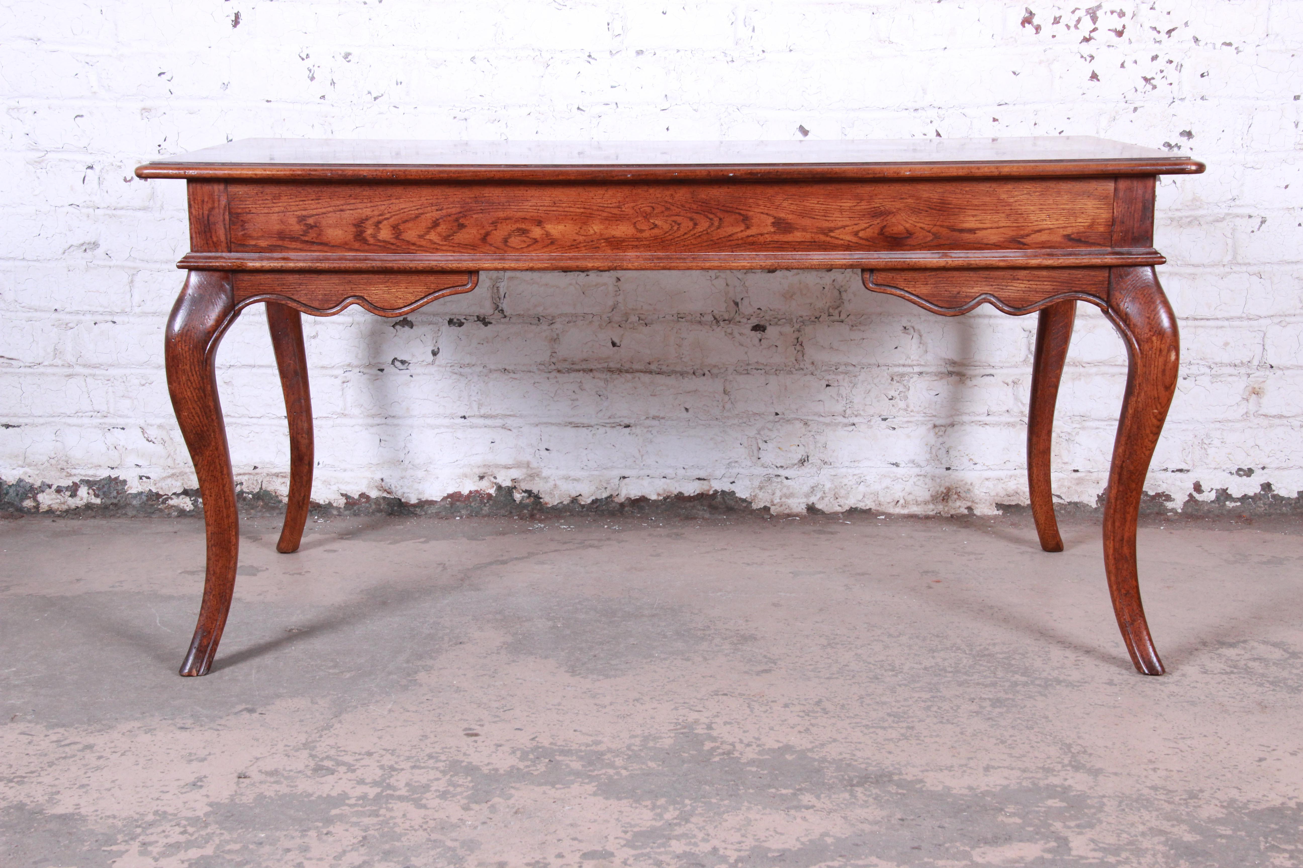 Vintage French Provincial Louis XV Style Oak Writing Desk by Hickory 2
