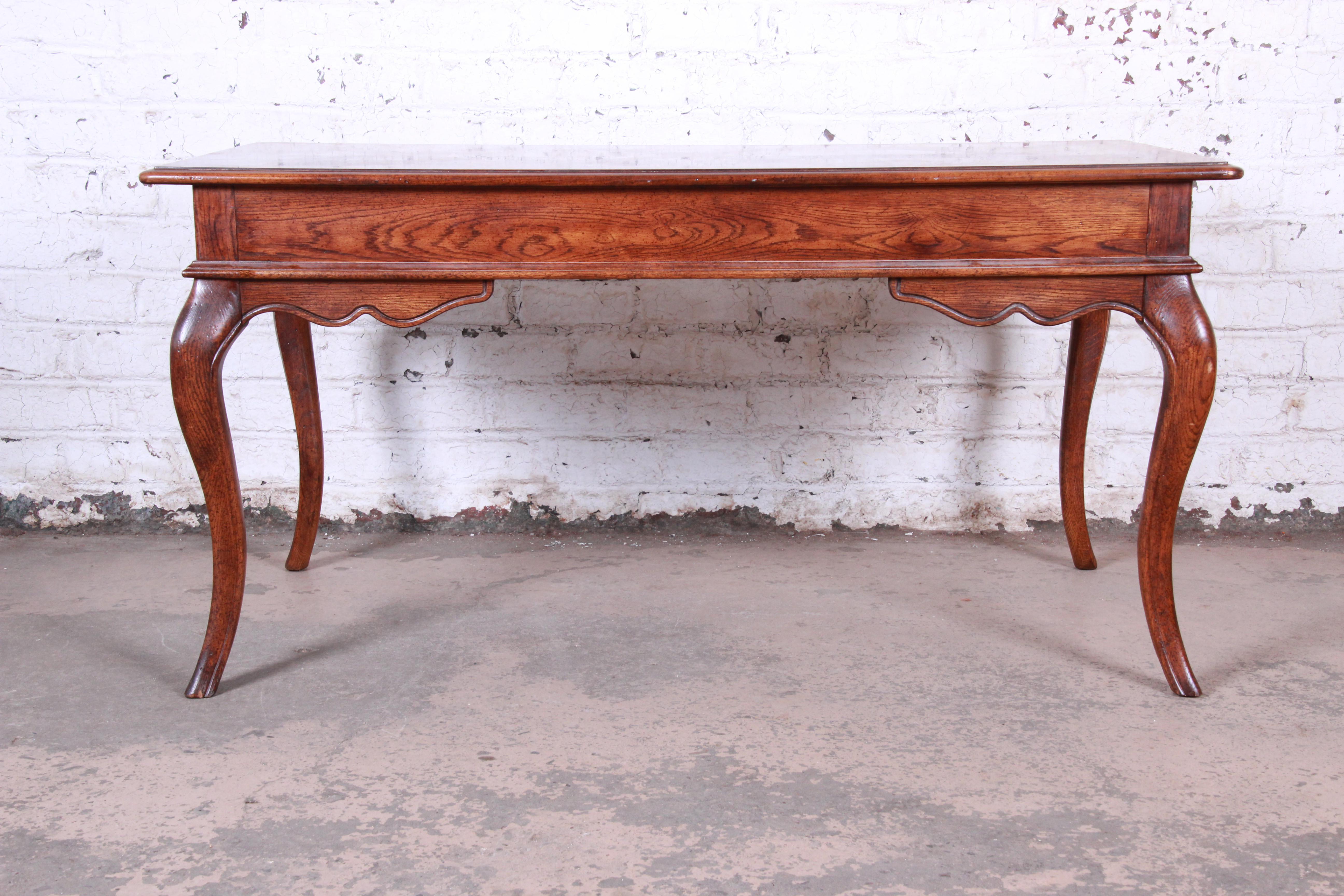 Vintage French Provincial Louis XV Style Oak Writing Desk by Hickory 4