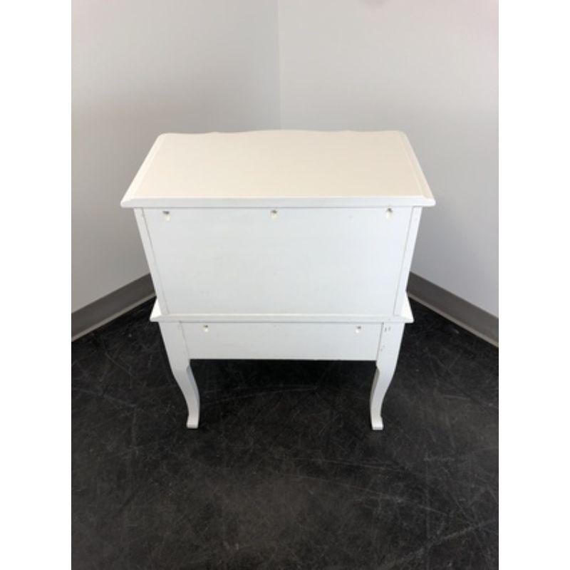 American CONTINENTAL FURNITURE CO French Provincial Louis XV White Painted Nightstand