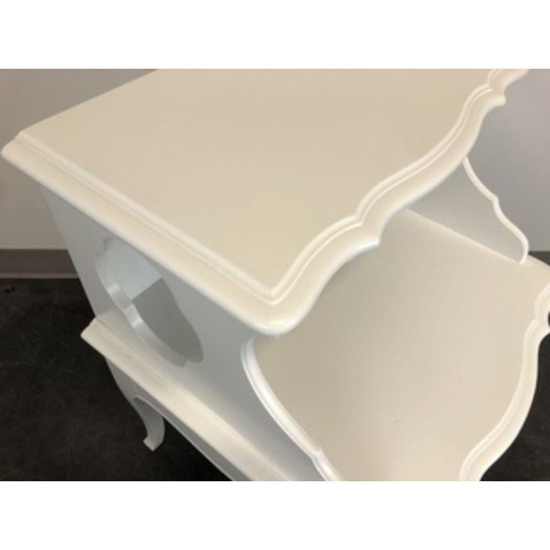 CONTINENTAL FURNITURE CO French Provincial Louis XV White Painted Nightstand In Good Condition In Charlotte, NC