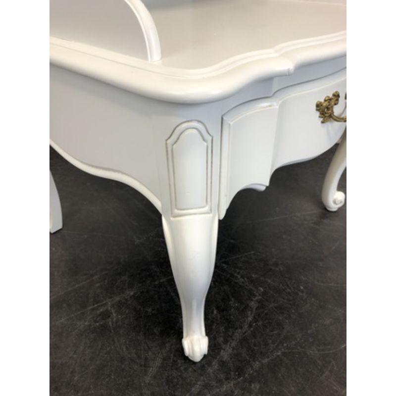 20th Century CONTINENTAL FURNITURE CO French Provincial Louis XV White Painted Nightstand
