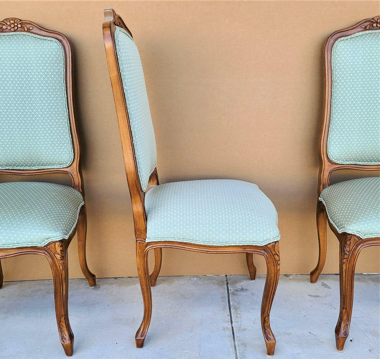 (6) Vintage French Provincial Louis XV Upholstered Dining Chairs In Good Condition In Lake Worth, FL