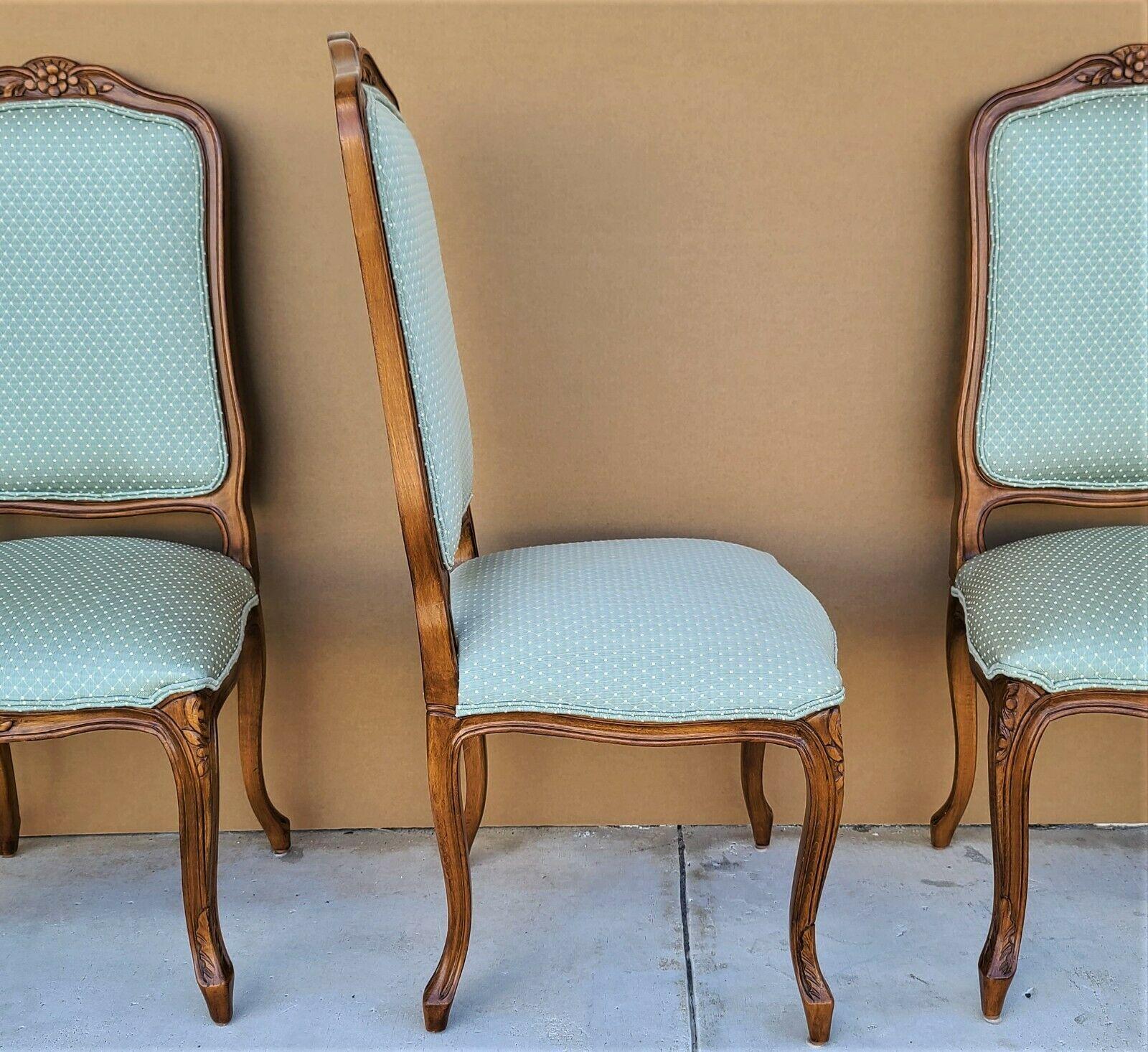 (6) Vintage French Provincial Louis XV Upholstered Dining Chairs 2