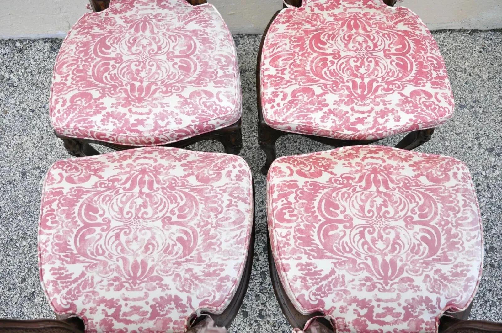 Noyer Chaises d'appoint en noyer de style Louis XV - Lot de 6 en vente