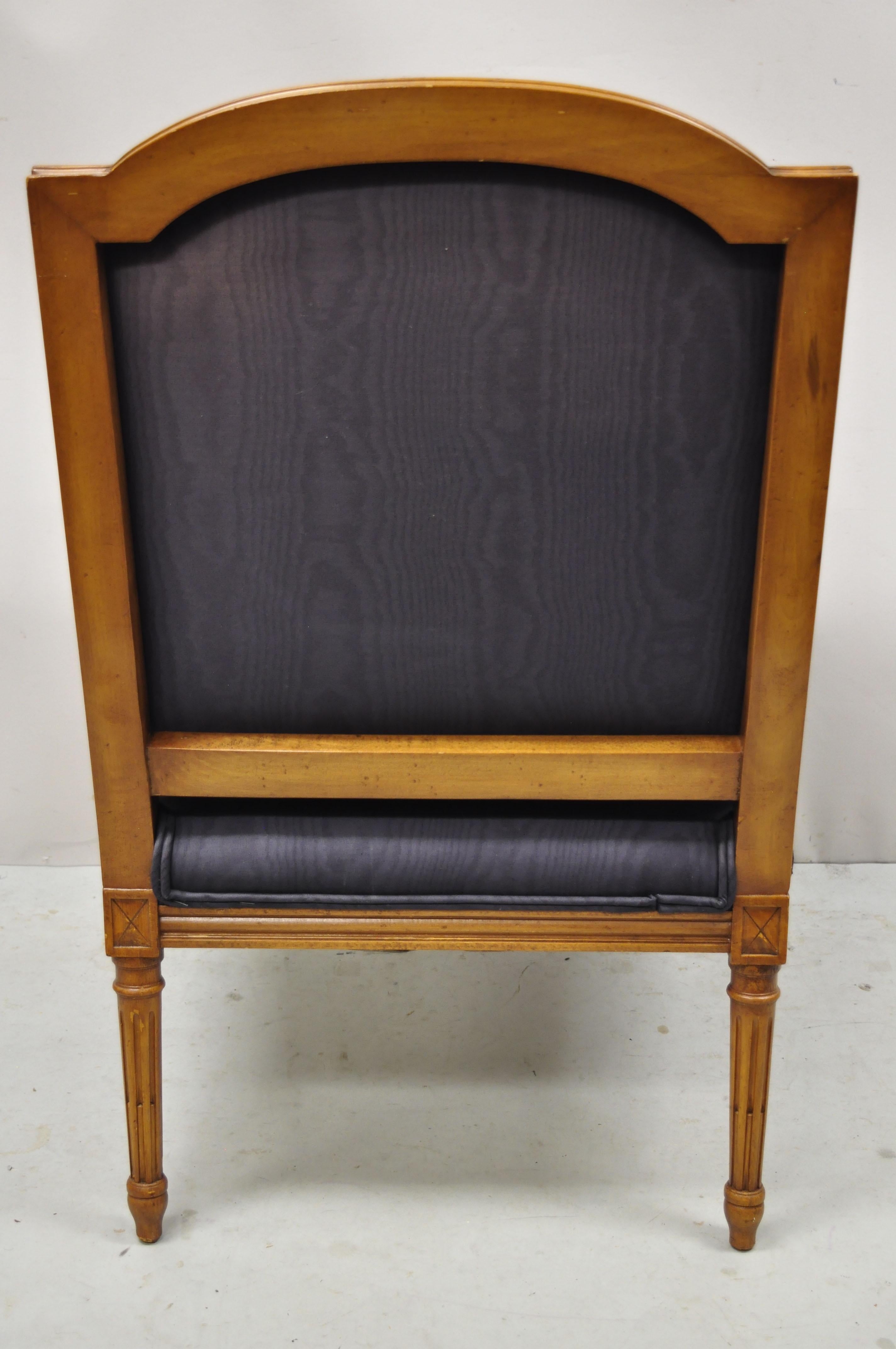 Vintage French Provincial Louis XVI Style Bergere Fireside Lounge Arm Club Chair 5