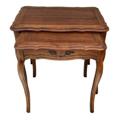 Vintage French Provincial Nesting Tables, Pair