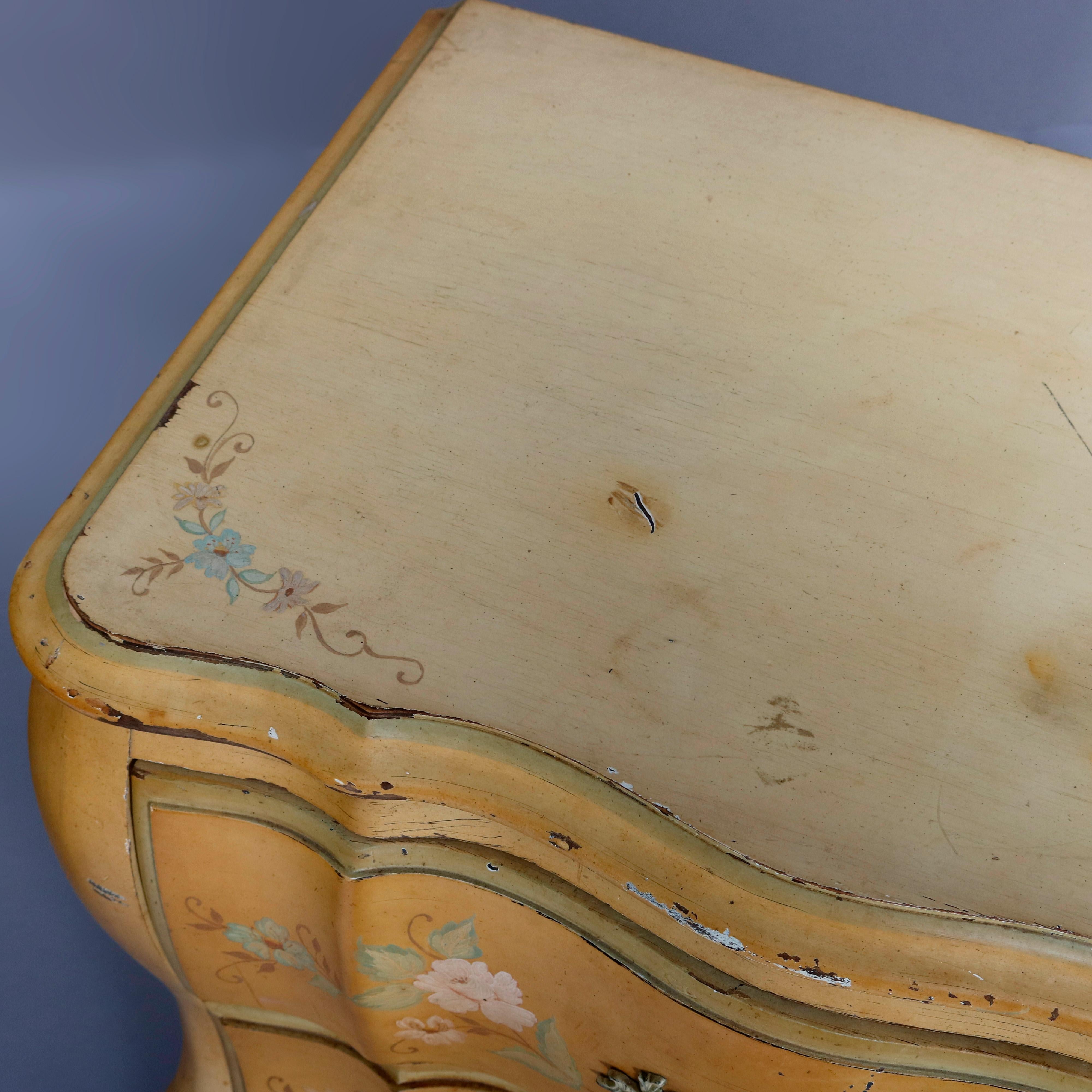 French Provincial Paint Decorated 2-Drawer Side Stands by White, 20th Century In Good Condition For Sale In Big Flats, NY