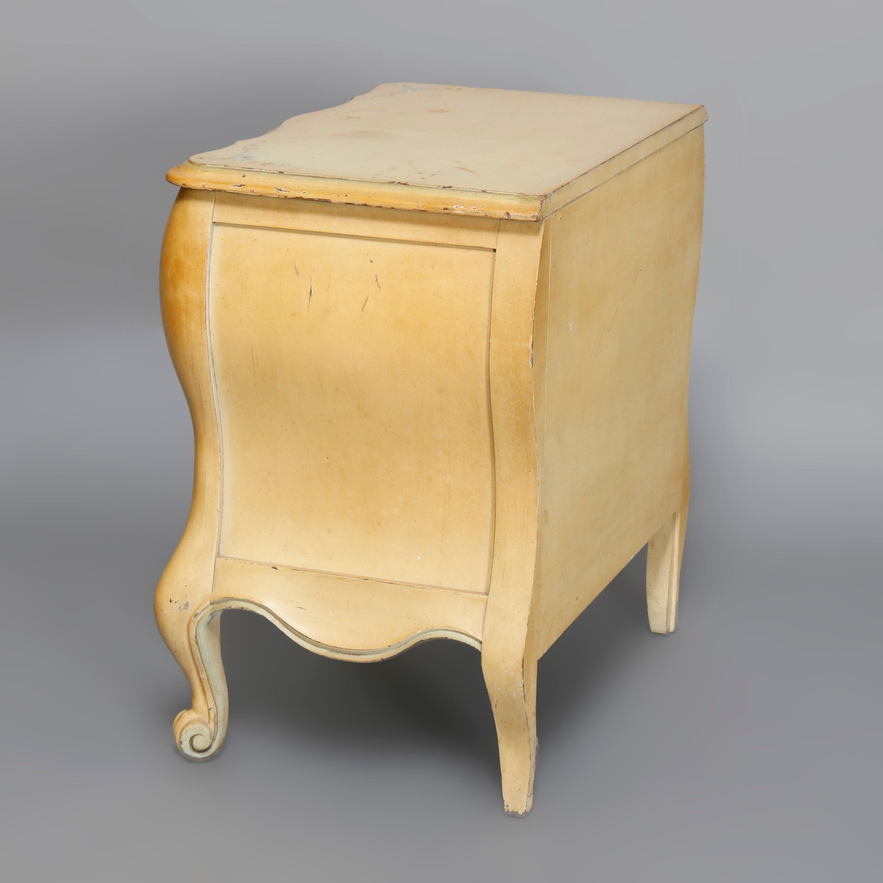 French Provincial Paint Decorated 2-Drawer Side Stands by White, 20th Century For Sale 1