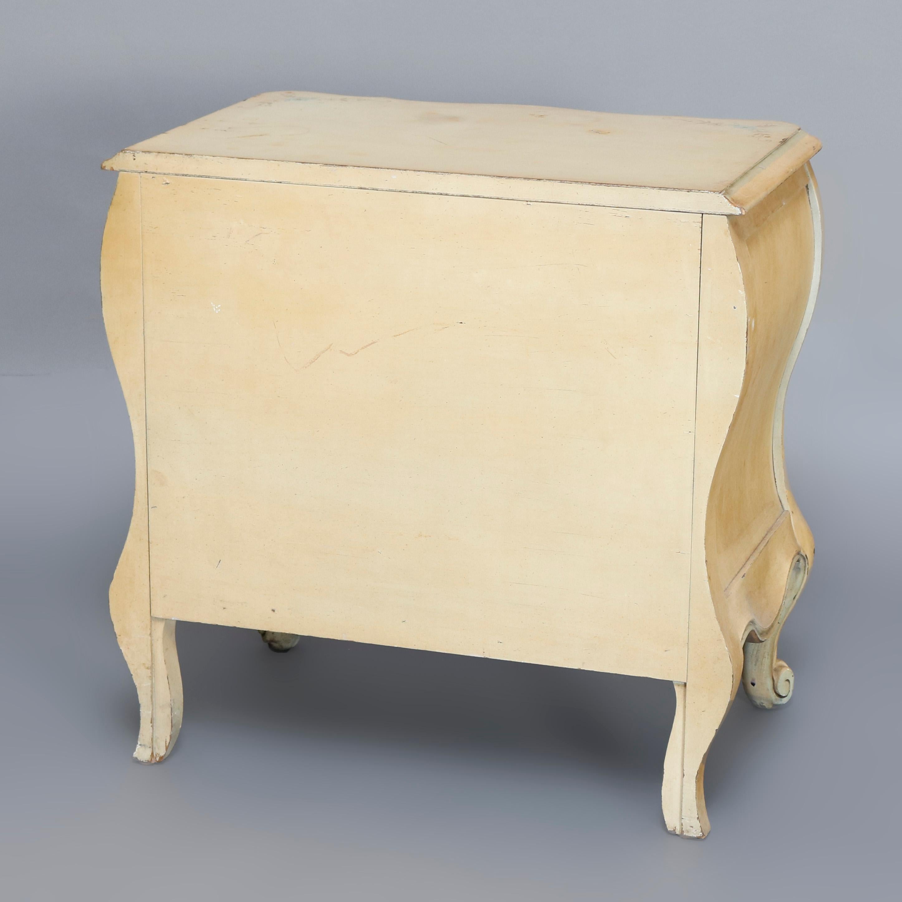 French Provincial Paint Decorated 2-Drawer Side Stands by White, 20th Century For Sale 2