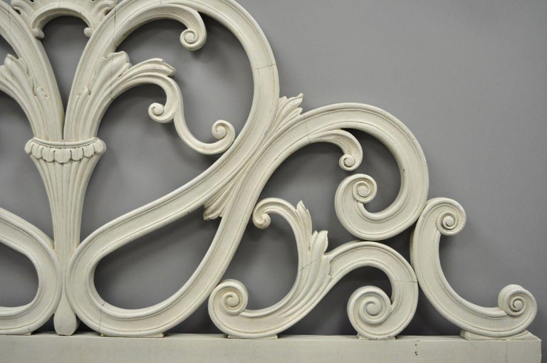Vintage French Provincial Rococo Carved Wood King Size Shabby Chic