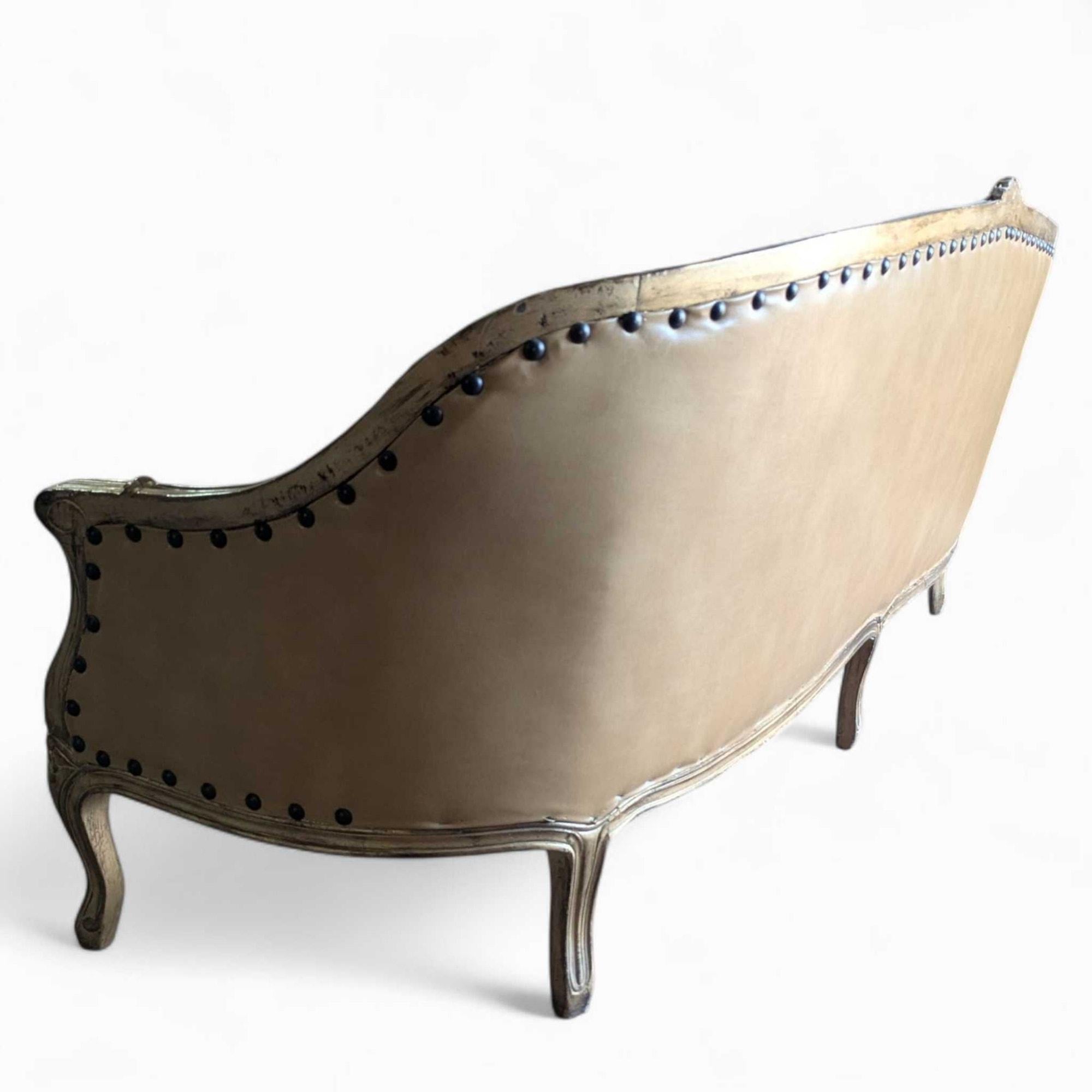 Vintage French Provincial Rococo Revival Settee, Circa 1950s, Tufted Back in vendita 8