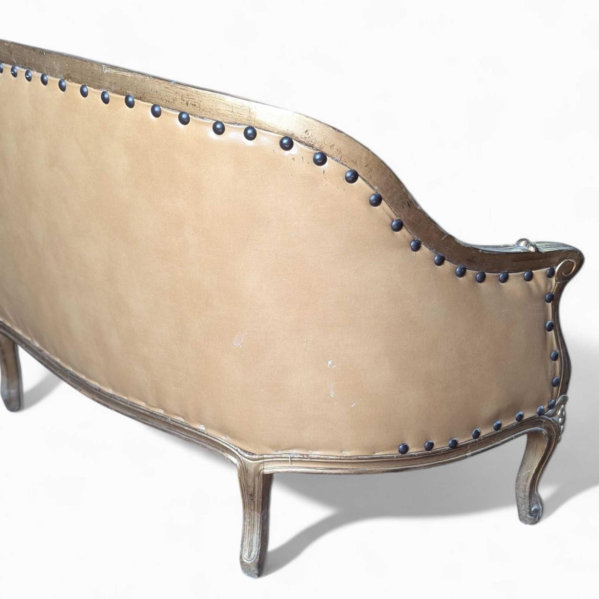 Vintage French Provincial Rococo Revival Settee, Circa 1950s, Tufted Back in vendita 11