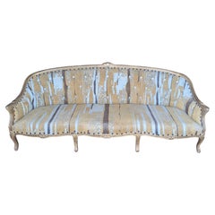 Vintage French Provincial Rococo Revival Settee, Circa 1950s, Tufted Back