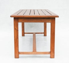 Vintage French Provincial Slatted Pine Dining Table, Seats 8, 2 available