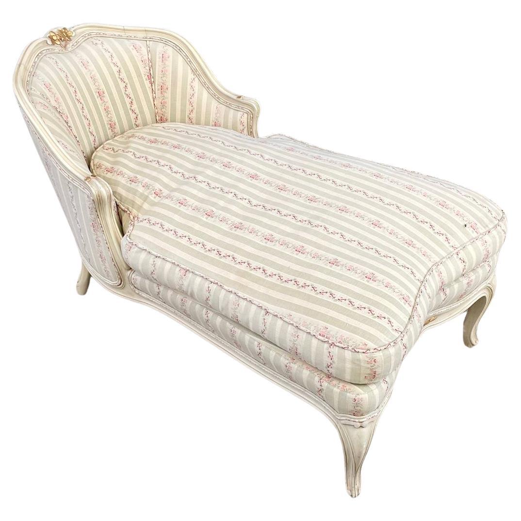 Vintage French Provincial Style Chaise Lounge Chair For Sale