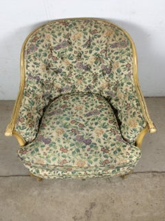 Vintage French Provincial Style Club Chair with Tufted Back