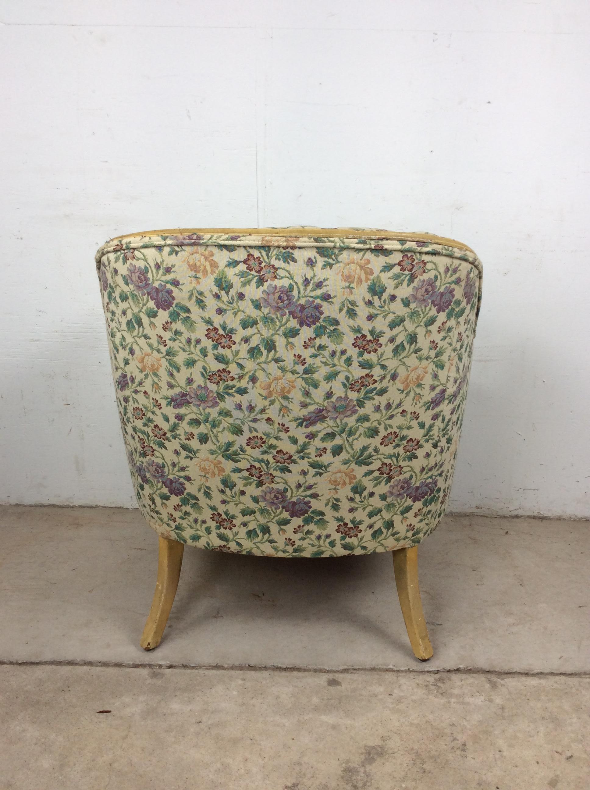 Sedia Club in stile provinciale francese vintage con schienale imbottito in vendita 3