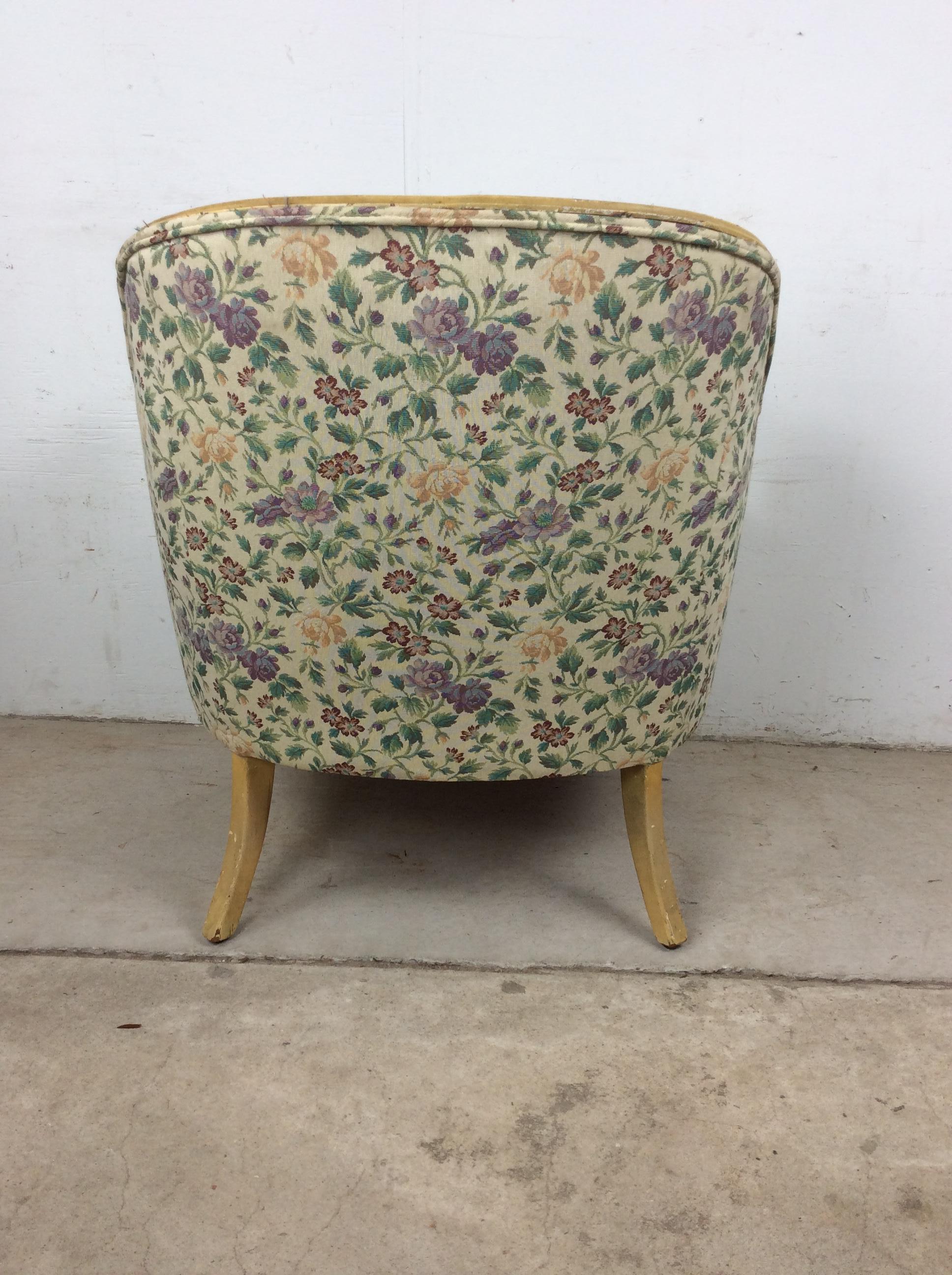 Sedia Club in stile provinciale francese vintage con schienale imbottito in vendita 5