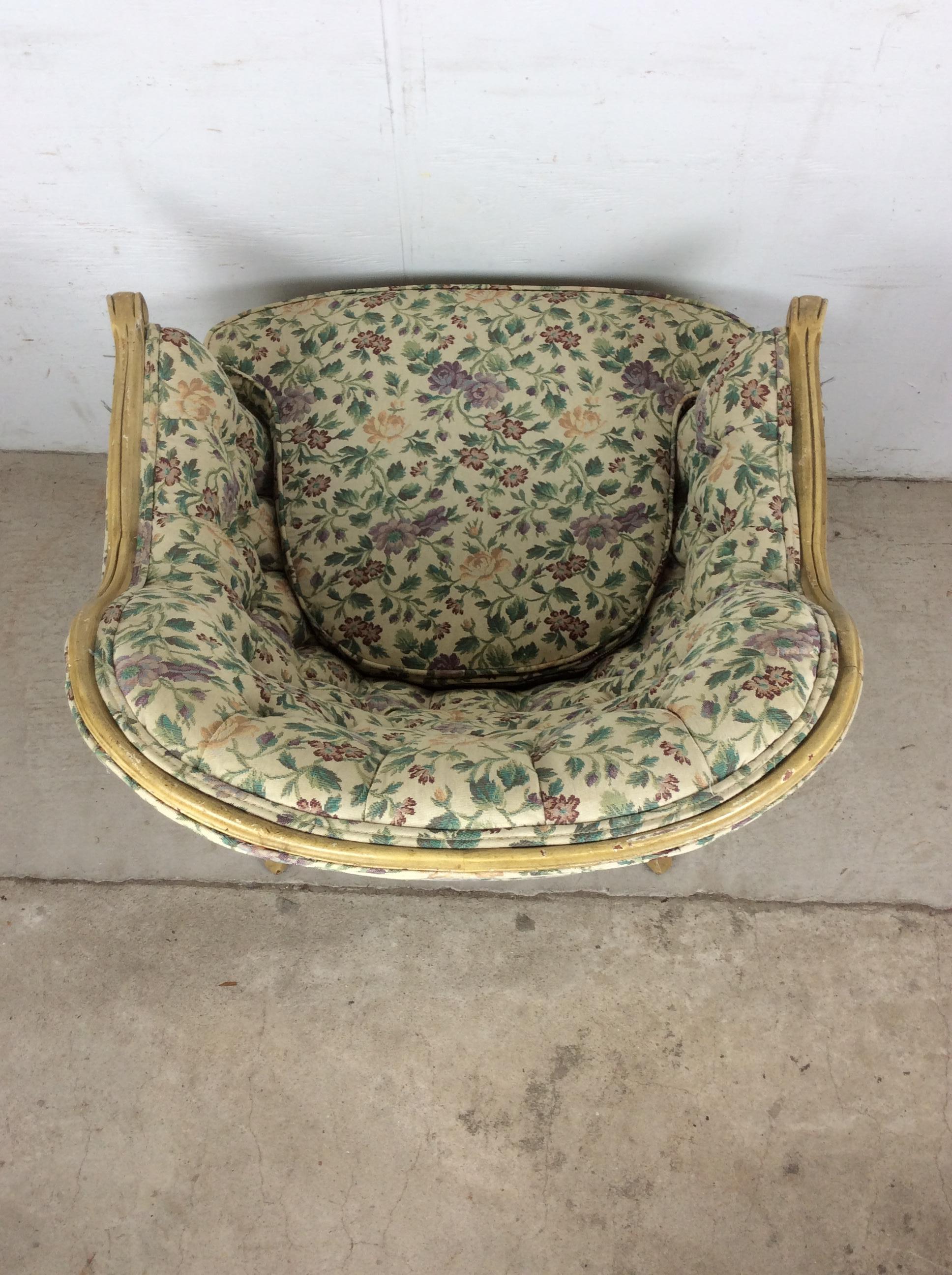 Sedia Club in stile provinciale francese vintage con schienale imbottito in vendita 7