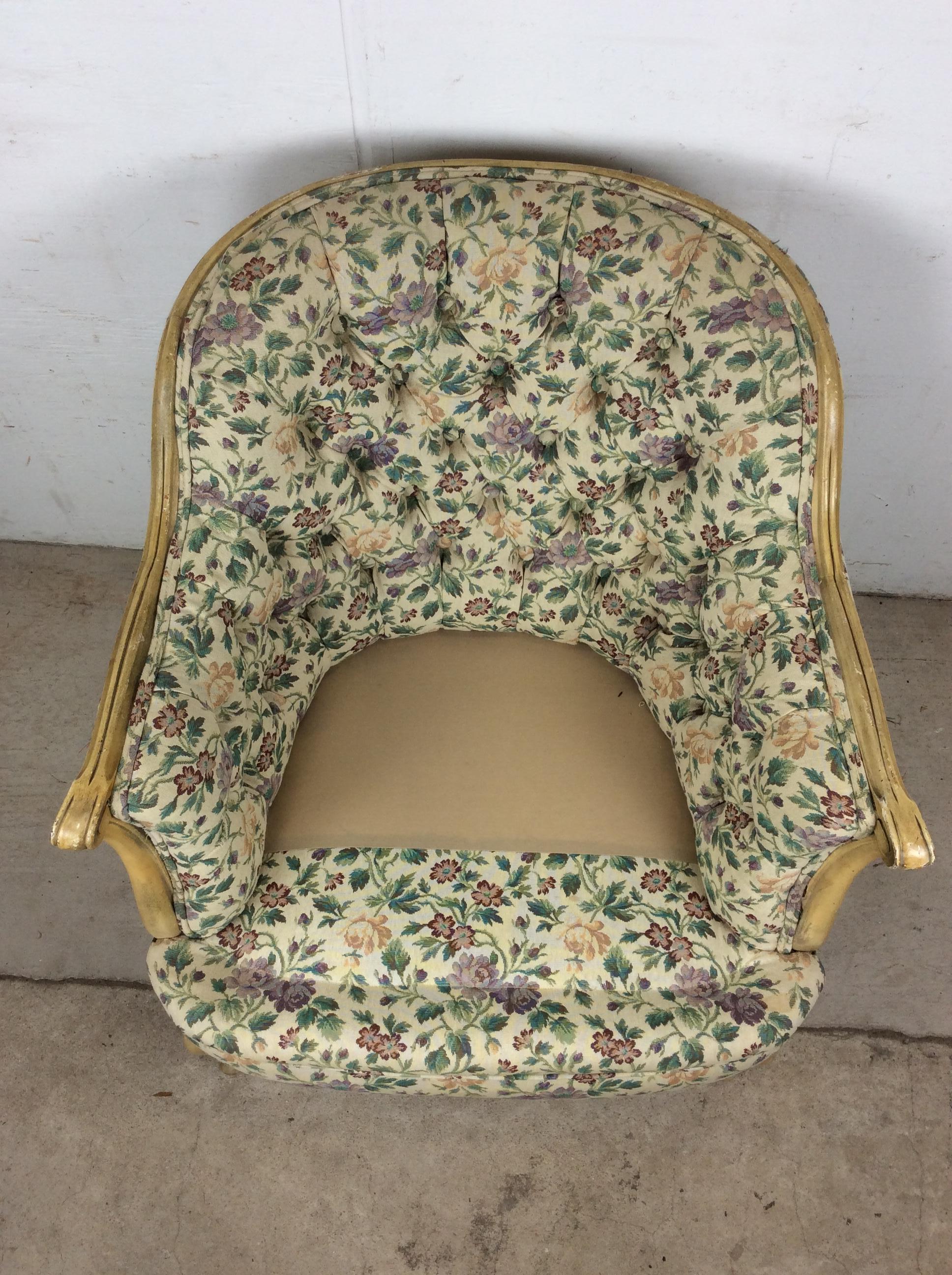 Sedia Club in stile provinciale francese vintage con schienale imbottito in vendita 8