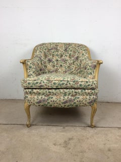 Vintage French Provincial Style Club Chair with Tufted Seat Back