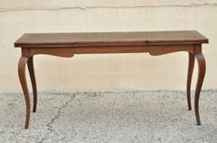 Vintage French Provincial Style Country Oak Wood Extension Console Game Table