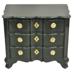 Used French Provincial Style Green Lacquer 3 Drawer Nightstand by Roundtree