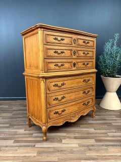 Vintage French Provincial Style Highboy Dresser