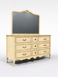 Vintage French Provincial Style “Limoges” Painted Dresser w/ Mirror