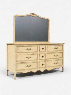 Vintage French Provincial Style “Limoges” Painted Dresser w/ Mirror